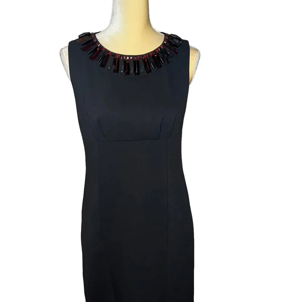 Kate Spade New York Black Diana Dress w/ Beadwork Classic Size 6 EUC
